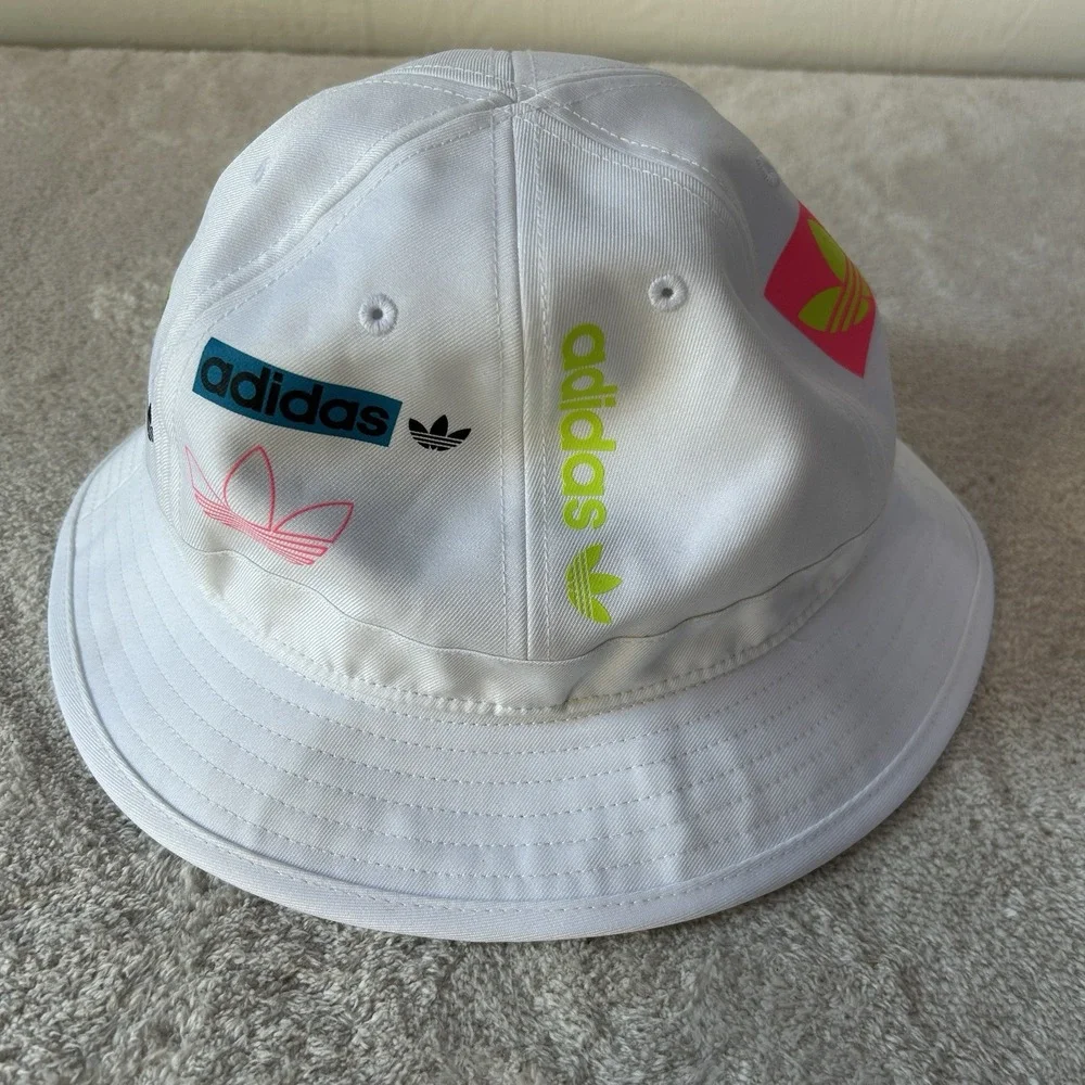 ADIDAS OG‎ STAMP BELL BUCKET HAT HOT PINK BLUE GREEN BEACH OSFA ONE SIZE NWOT